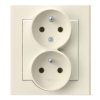 SONATA Gniazdo podwójne bez uziemienia IP20 niezmienność faz z ramką ecru GP-2RC/27 OSPEL