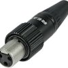 Złącze męskie XLR, miniaturowe RT3FCT-B Rean AV RT3FCT-B złącze żeńskie proste Ilość styków: 3 czarny 1 szt.