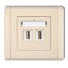 FLEXI Gniazdo podwójne 2xUSB-AA beżowy 1FGUSB-2