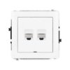 DECO Mechanizm gniazda komputerowego podwójnego 2xRJ45, kat. 6, 8-stykowy, bez pola opisowego biały mat 25DGKBO-4 KARLIK