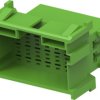 Plug, unequipped, 21 pole, straight, 3 rows, green, 1-967630-4