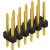 Pin header, 12 pole, pitch 2 mm, straight, black, 10062529