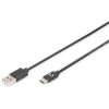 Digitus AK-300154-018-S USB cable USB 2.0 USB-C® to USB-A 1.80 m Black