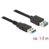 Delock 85055 USB 3.2 Gen 1 Extension Cable Type-A Male to Female 1.5m Black