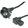 Value 19.99.1118 Current Cable Black 1.80m Angled Plug C13 IEC Socket