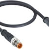 Sensor actuator cable, M8-cable plug, straight to M8-cable socket, straight, 3 pole, 2 m, PVC, black, 4 A, 0810 0800 03 001 2M