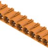Pin header, 9 pole, pitch 7.62 mm, angled, orange, 1472560000
