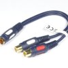 Rozgałęźnik RCA wtyk - 2x gniazdo z kablem 0.2m Łezka