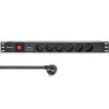 Qoltec Aluminiowa Listwa zasilająca PDU do RACK 19 1U 16A 6xFRENCH 1.8m