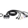Aten Kabelkowy Przełącznik Kvm 2 Port Usb Hdmi Audio 1,2M