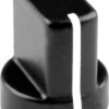 Toggle knob, 6 mm, aluminum, black, Ø 20.5 mm, H 17.3 mm, 5582.6631