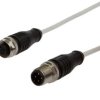 Złącze kablowe M12 żeńskie 4-PINowe proste M12 męskie 4-PINowe proste 4x0,34mm R3,8mm 250V 150stC 2m IP65 VK20HF25