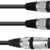 Kabel adaptera OMNITRONIC XLR (M) / 2xXLR (F) 1,5m czarny