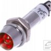 Kontrolka LED IND8-12R-B;12VDC;IP40 wklęsła;metal;czerwony;otw.m.8.2mm