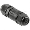 Mufa kablowa z dławikami na kable do 3x0,5-1,0mm2 hermetyczna IP65 prosta czarna GTV
