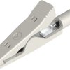 Miniature alligator clip, white, max. 4 mm, L 41.5 mm, CAT O, crimp connection, 930318107