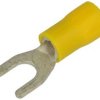 Końcówka; M5; widełkowa; izolowany; KWIM5Y; żółty; proste; na przewód; 4÷6mm2; cynowane; zaciskany