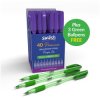 Swash BBT40GN 40 Premium Triangle BP Rubber Grip Purple Green Pens - 3 FREE