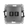 Icon Mechanizm Gniazda Podwójnego 2Xusb A-A 2.0, Bez Pola Opisowego Grafitowy...