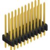Pin header, 22 pole, pitch 1.27 mm, straight, black, 10061370