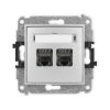 ICON Mechanizm gniazda komputerowego podwójnego 2xRJ45, kat. 7, ekranowane, 8-stykowy srebrny metalik 7IGK-10