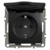 Quadra Gniazdo Hermetyczne Z Klapką Schuko Czarne