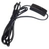 Kabel zasil. 2,2m z wyłącznikiem czarny 2x0,75mm2 2A/250V
