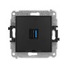 ICON Mechamizm gniazda pojedynczego USB A-A 3.0, bez pola opisowego czarny mat 12IGUSBBO-5