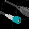 90488 HF cable, HSD Z plug > USB A socket, 2m