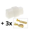Komplet samochodowego złącza E+J 3-torowego z obudowami i konektorami 6,3 mm