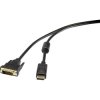 Renkforce RF-4212210 DisplayPort to DVI-D Adapter Cable 1.8m Black Gold-Plated