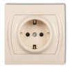 Logo Gniazdo Pojedyncze Z/U Schuko Beżowy 1Lgp-1Sp
