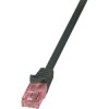 LogiLink CQ2023U RJ45 Patch Cable CAT 6 U/UTP 0.5m Black Flame-Retardant