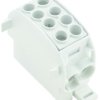 Potential distribution terminal, screw connection, 1 pole, 202 A, light gray, 1561680000