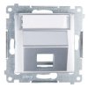 Simon 54 Pokrywa gniazda teleinformatycznego pojedynczego RJ skośna z polem opisowym srebrny mat DKP1S.01/43