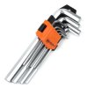 Zestaw wydłużonych kluczy imbusowych, 9 sztuk, 1,5-10 mm, Cr-V (25-006)