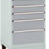 Manuflex SP1108.9006 Szafka narzędziowa BASETEC przenośna, wysokość użytkowa 700 mm z 6 szufladami, w kolorze srebra pod