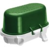 Oprawa kanałowa OVAL-7040B/K, E27, 40W, biała-bakelit, klosz zielony-polipropylen, IP54, oprawa sygnalizacyjna A1170-P4