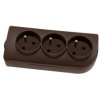 Rozgałęźnik do przedłużacza 3-gniazda z/u brązowy GN-30-3