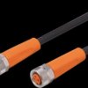 Sensor actuator cable, M8 cable plug, straight, A to M8 cable socket, straight, A, 3 pole/4 pole, 0.3 m, PUR, black, 3 A, EVC305
