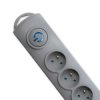 Qoltec Listwa zasilająca antyprzepięciowa 4 gniazda 1.5m Szara