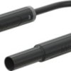 Safety measuring lead with (4 mm lamella plug, straight) to (4 mm socket, straight), 0.5 m, black, PVC, 1.0 mm², CAT IV, 66.1044
