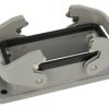 Obudowa złącza; Han B; 09300161301; 16B; metal; proste; na panel; z 2 klamrami; niska konstrukcja; srebrny; IP67; Harting; RoHS