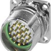 Flange socket, M23, 19 pole, crimp connection, standard/ONECLICK quick locking system, straight, 1718622