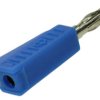 Wtyk bananowy; 4mm; 1.107.BL; niebieski; 45mm; lutowany; wtykany (gniazdo bananowe 4mm); 19A; 60V; mosiądz niklowany; PE; Amass;