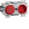 Gniazdo Schuko przeł.wtyk zac.mont.front czer GS11013020