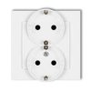 MINI Gniazdo podwójne z uziemieniem schuko (przesłony torów prądowych) biały MGP-2sp KARLIK