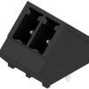 Pin header, 2 pole, pitch 3.81 mm, angled, black, 1976380000