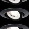 93367 Recessed light, 4.8 W, 3000 K, 70°, round, matt black, set of 3