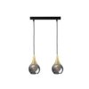 Lampa Wisząca Nowoczesna 2Xe27 Lacrima Smoky/Gold